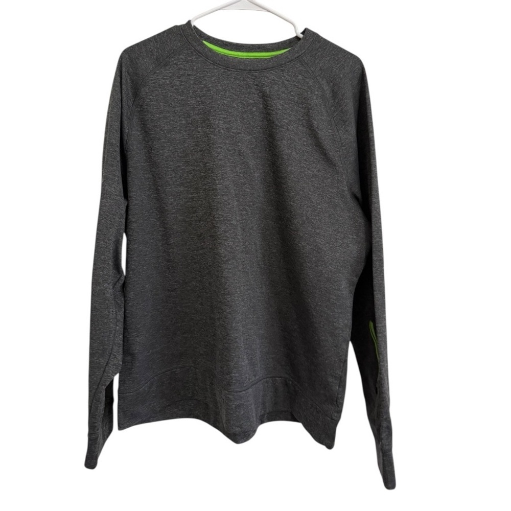 Champion Duo Dry Sweatshirt Gray XL Athletic Pullover Long Sleeve Zip Pocket